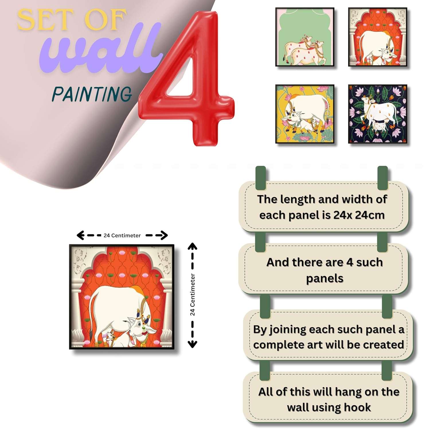 Pichwai Handmade Wall Painting - Image 3